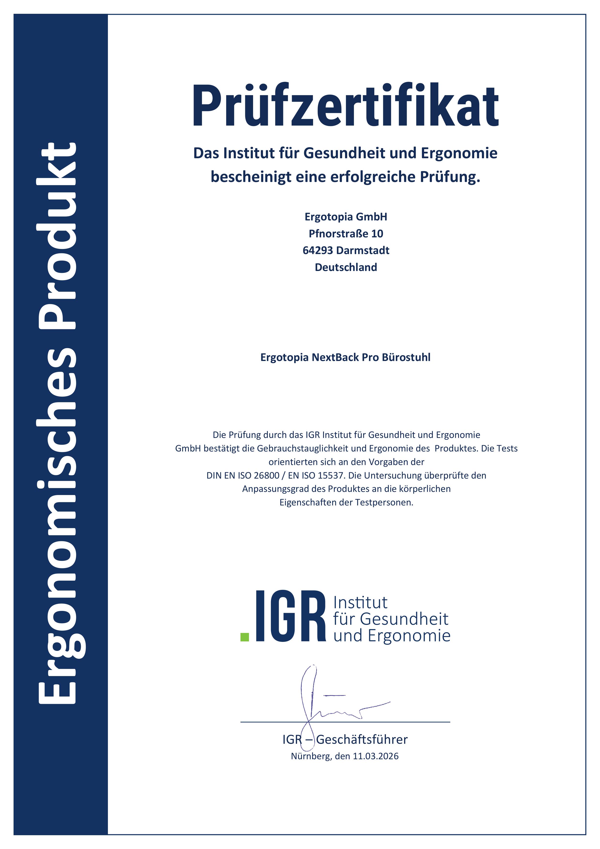 Ergotopia NextBack Pro 2027 - Ergonomischer Bürostuhl mit höhenverstellbarer Kopfstütze - 12